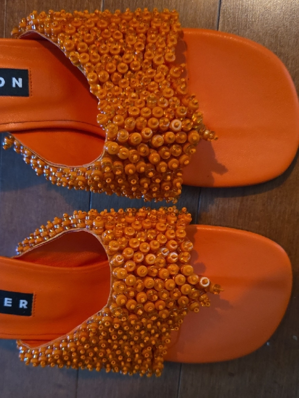 Simon Miller Orange Beaded Slide Sandals - Picture 3 of 6